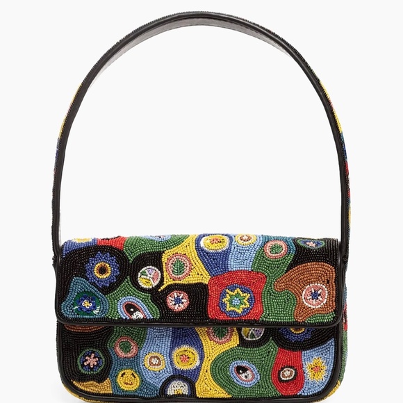 STAUD Tommy Beaded Bag Millefiore Black - Picture 2 of 16